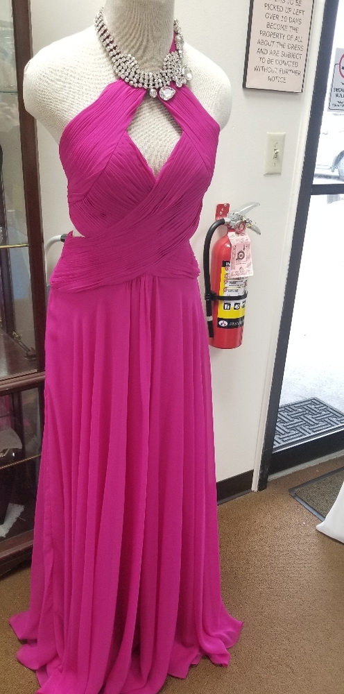 Jovani fuchsia Flowy Dress NWT